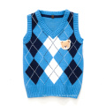 15CSK014 2016 belle hiver épais chaud argyle gilet enfant vêtements